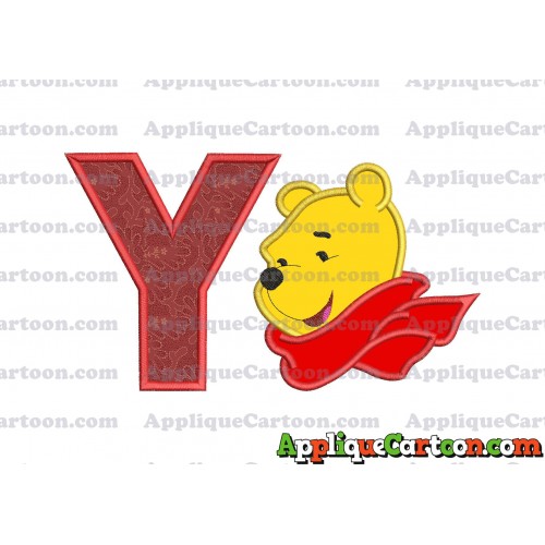 Winnie the Pooh Applique 02 Embroidery Design With Alphabet Y