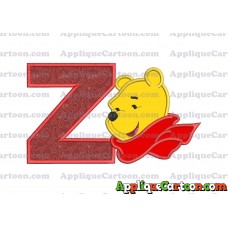 Winnie the Pooh Applique 02 Embroidery Design With Alphabet Z