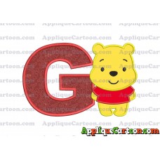 Winnie the Pooh Applique Embroidery Design With Alphabet G