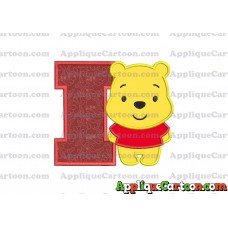 Winnie the Pooh Applique Embroidery Design With Alphabet I