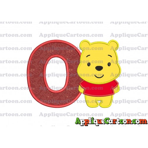 Winnie the Pooh Applique Embroidery Design With Alphabet O