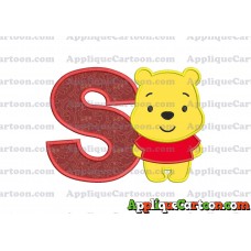 Winnie the Pooh Applique Embroidery Design With Alphabet S