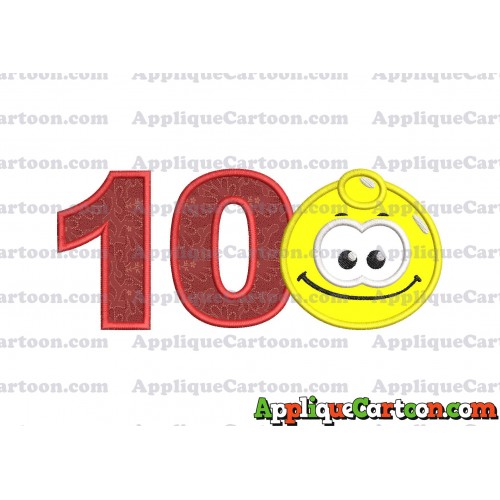 Yellow Jelly Applique Embroidery Design Birthday Number 10