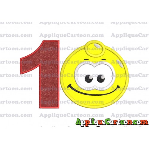 Yellow Jelly Applique Embroidery Design Birthday Number 1