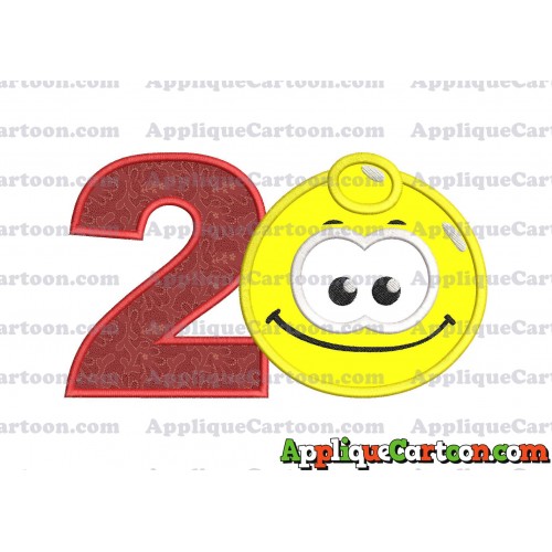 Yellow Jelly Applique Embroidery Design Birthday Number 2
