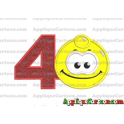 Yellow Jelly Applique Embroidery Design Birthday Number 4