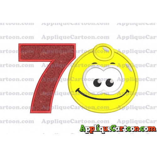 Yellow Jelly Applique Embroidery Design Birthday Number 7