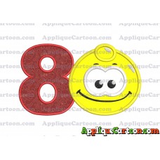 Yellow Jelly Applique Embroidery Design Birthday Number 8