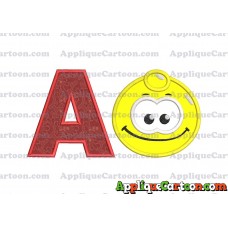 Yellow Jelly Applique Embroidery Design With Alphabet A