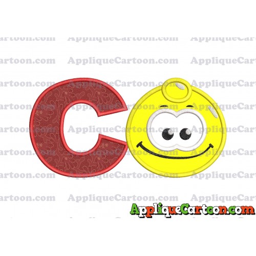 Yellow Jelly Applique Embroidery Design With Alphabet C