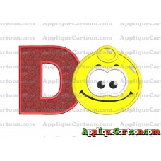 Yellow Jelly Applique Embroidery Design With Alphabet D