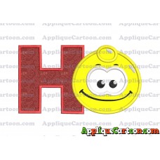 Yellow Jelly Applique Embroidery Design With Alphabet H