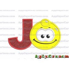Yellow Jelly Applique Embroidery Design With Alphabet J