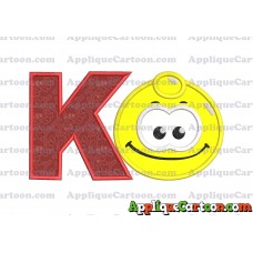 Yellow Jelly Applique Embroidery Design With Alphabet K
