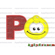 Yellow Jelly Applique Embroidery Design With Alphabet P