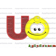Yellow Jelly Applique Embroidery Design With Alphabet U