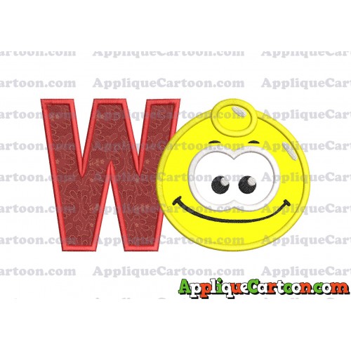 Yellow Jelly Applique Embroidery Design With Alphabet W