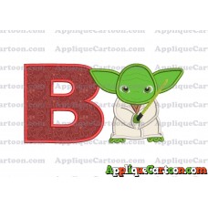 Yoda Star Wars Applique Embroidery Design With Alphabet B