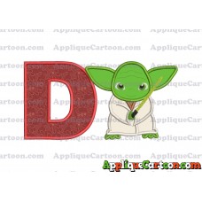 Yoda Star Wars Applique Embroidery Design With Alphabet D