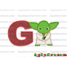 Yoda Star Wars Applique Embroidery Design With Alphabet G