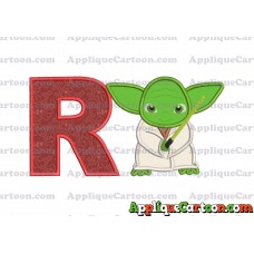 Yoda Star Wars Applique Embroidery Design With Alphabet R