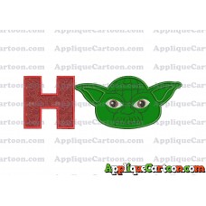 Yoda Star Wars Head Applique Embroidery Design With Alphabet H