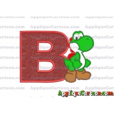 Yoshi Super Mario Applique Embroidery Design With Alphabet B