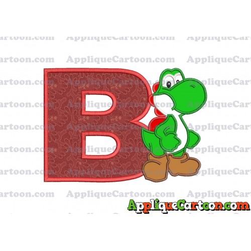 Yoshi Super Mario Applique Embroidery Design With Alphabet B
