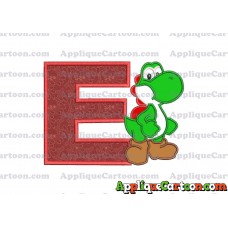 Yoshi Super Mario Applique Embroidery Design With Alphabet E