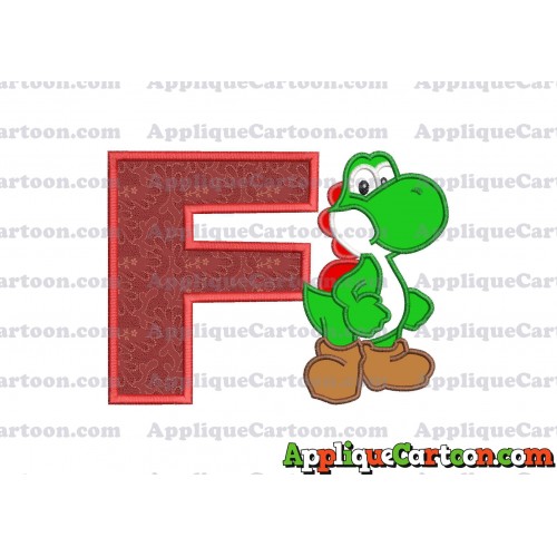 Yoshi Super Mario Applique Embroidery Design With Alphabet F