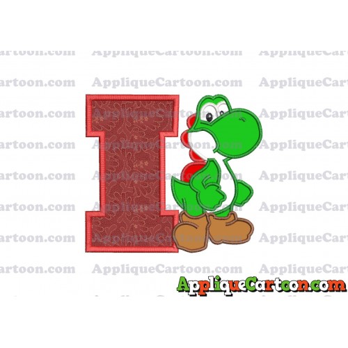 Yoshi Super Mario Applique Embroidery Design With Alphabet I