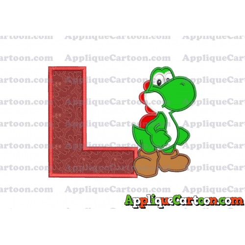 Yoshi Super Mario Applique Embroidery Design With Alphabet L