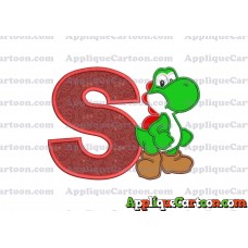 Yoshi Super Mario Applique Embroidery Design With Alphabet S