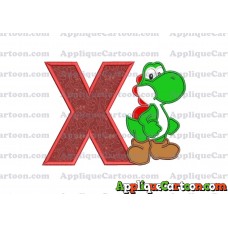 Yoshi Super Mario Applique Embroidery Design With Alphabet X