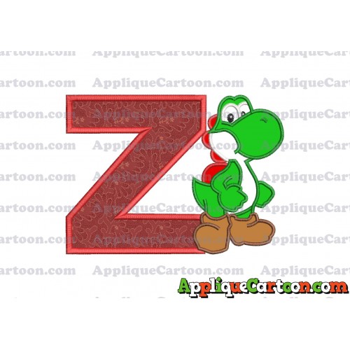 Yoshi Super Mario Applique Embroidery Design With Alphabet Z