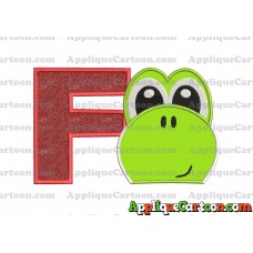 Yoshi Super Mario Head Applique Embroidery Design 02 With Alphabet F
