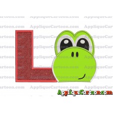 Yoshi Super Mario Head Applique Embroidery Design 02 With Alphabet L