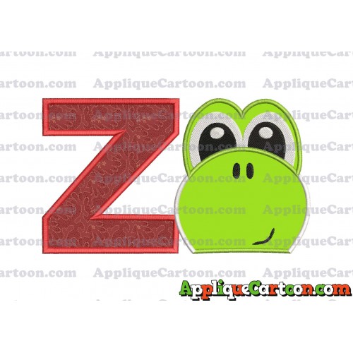 Yoshi Super Mario Head Applique Embroidery Design 02 With Alphabet Z