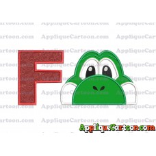 Yoshi Super Mario Head Applique Embroidery Design With Alphabet F
