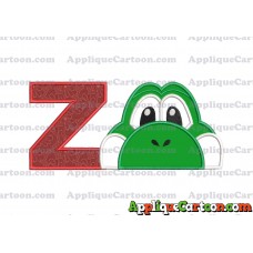 Yoshi Super Mario Head Applique Embroidery Design With Alphabet Z
